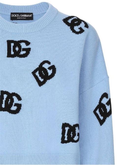 Light blue virgin wool knit Dolce & Gabbana | FXX63TJCVZLB0143